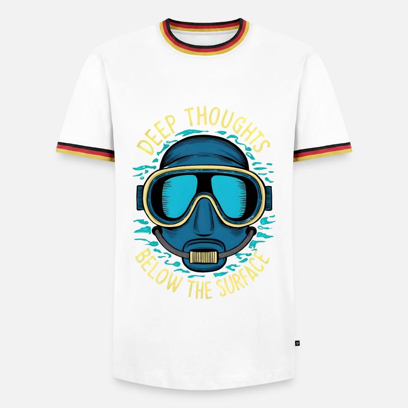 Deep Thoughts - Männer Kontrast-T-Shirt - Weiß/Dreifarbig