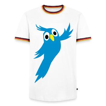 parrot - Men's Ringer Shirt - white/tricolour - Front - AI Model Female 172 light (172cm) & AI Model Male 185 light (185cm)