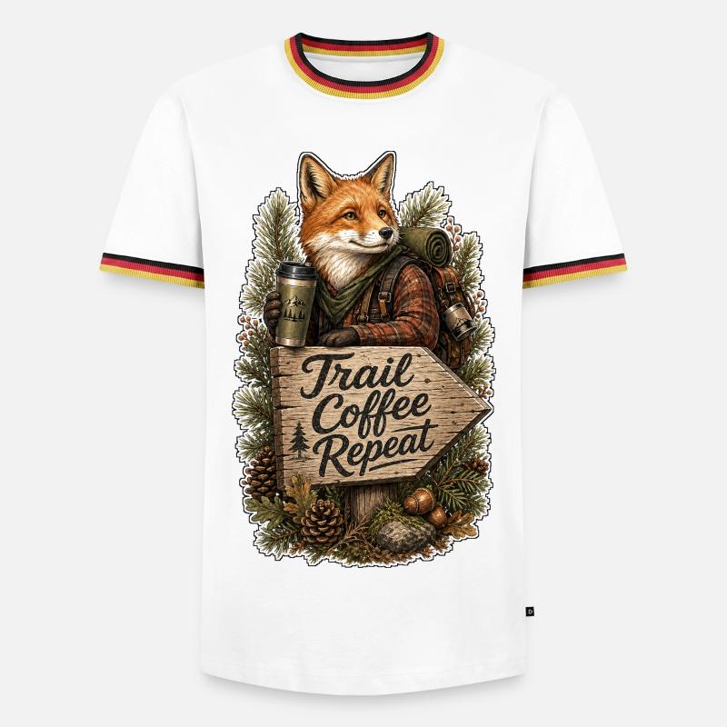 Trail Coffee Repeat Fox - Men's Ringer Shirt - white/tricolour