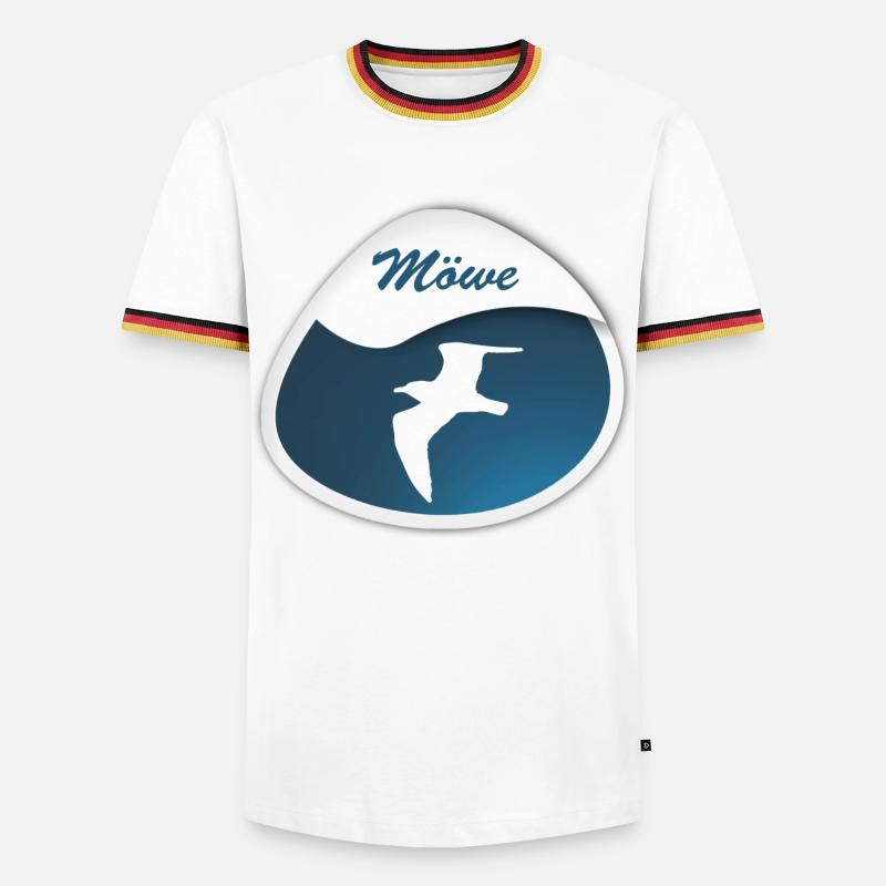Möwe - Männer Kontrast-T-Shirt - Weiß/Dreifarbig