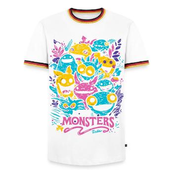 Love Monsters - T-shirt contrasté Homme - blanc/tricolore - Devant - AI Model Female 172 light (172cm) & AI Model Male 185 light (185cm)