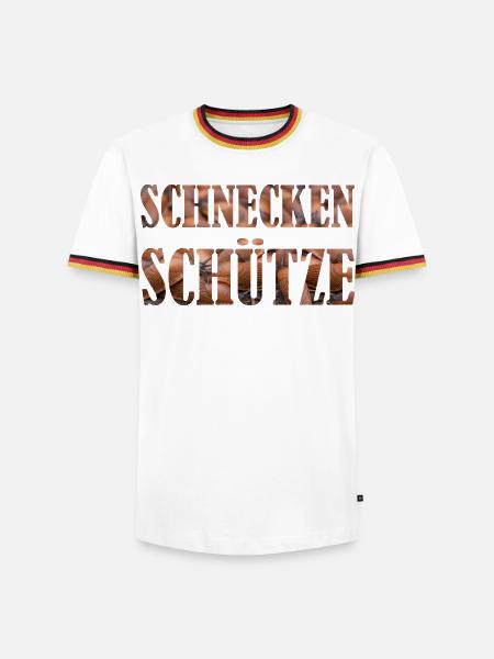 SCHNECKENSCHüTZE Gartenarbeit Gärtner Beet Rasen - Männer Kontrast-T-Shirt - Weiß/Dreifarbig