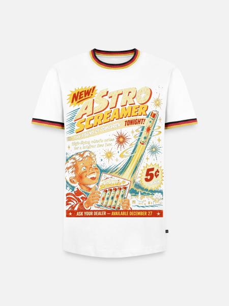 Retro Luftheuler Silvester - Männer Kontrast-T-Shirt - Weiß/Dreifarbig