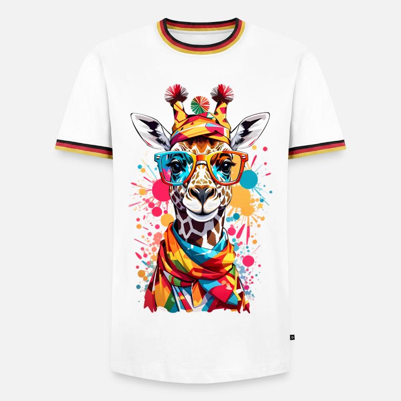 Cool giraffe - Men's Ringer Shirt - white/tricolour