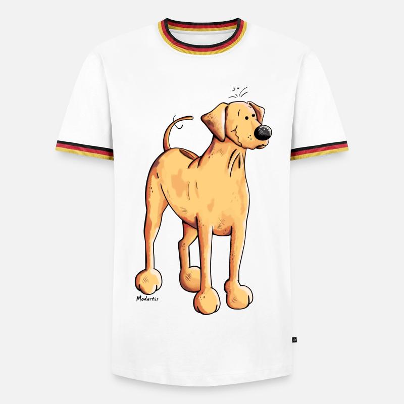 Happy Rhodesian Ridgeback - Men's Ringer Shirt - white/tricolour