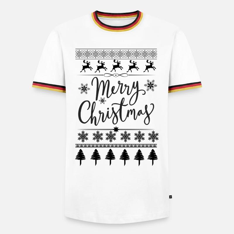 Merry Christmas Scripted - Men's Ringer Shirt - white/tricolour