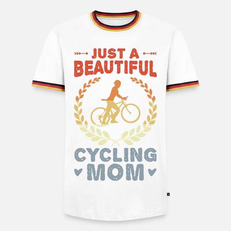 Fahrrad Mutter - Männer Kontrast-T-Shirt - Weiß/Dreifarbig