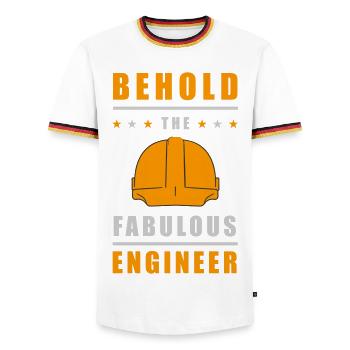 Fabulous Engineer Helmet - Men's Ringer Shirt - white/tricolour - Front - AI Model Female 172 light (172cm) & AI Model Male 185 light (185cm)