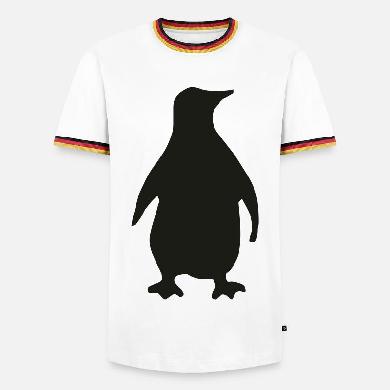 Pinguin - Männer Kontrast-T-Shirt - Weiß/Dreifarbig