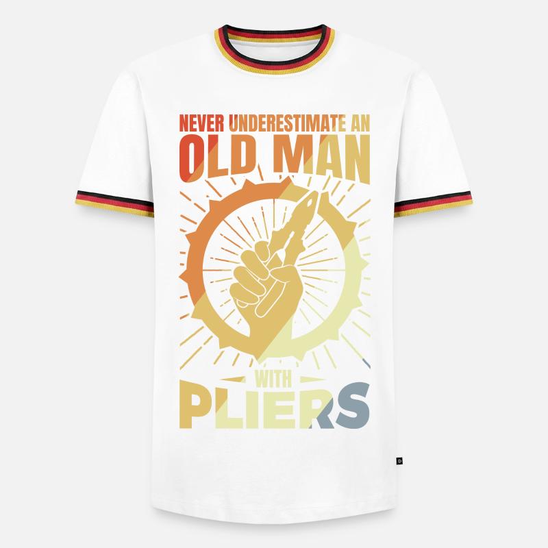Old electronics technician - Men's Ringer Shirt - white/tricolour