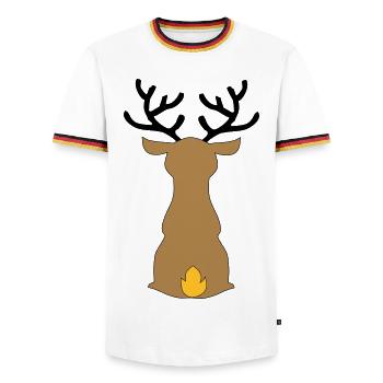 Funny gifts for Christmas - Men's Ringer Shirt - white/tricolour - Front - AI Model Female 172 light (172cm) & AI Model Male 185 light (185cm)