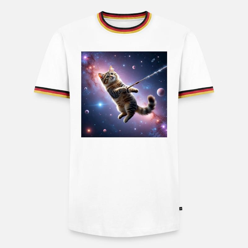 Cat in Space - Men's Ringer Shirt - white/tricolour