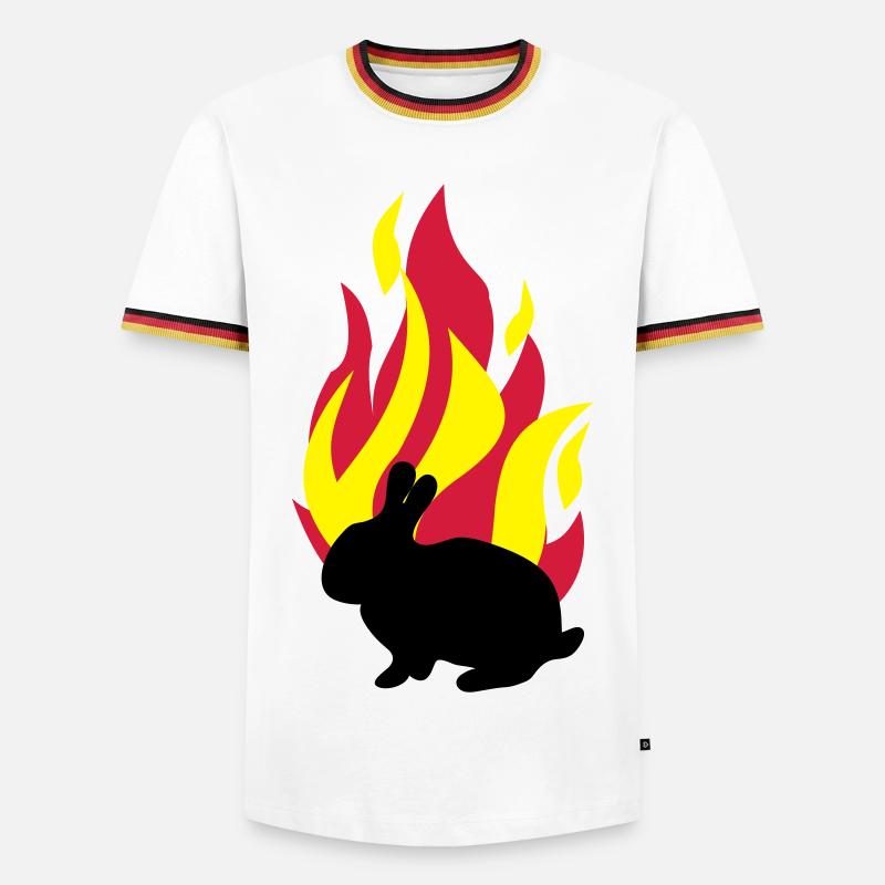 Bunny with fire - Men's Ringer Shirt - white/tricolour