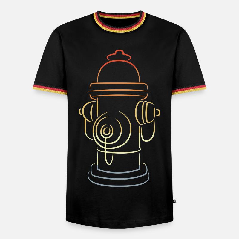 Retro Fire Hydrant - Men's Ringer Shirt - black/tricolour