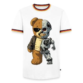 Ours Robot Cyborg - T-shirt contrasté Homme - blanc/tricolore - Devant - AI Model Female 172 light (172cm) & AI Model Male 185 light (185cm)