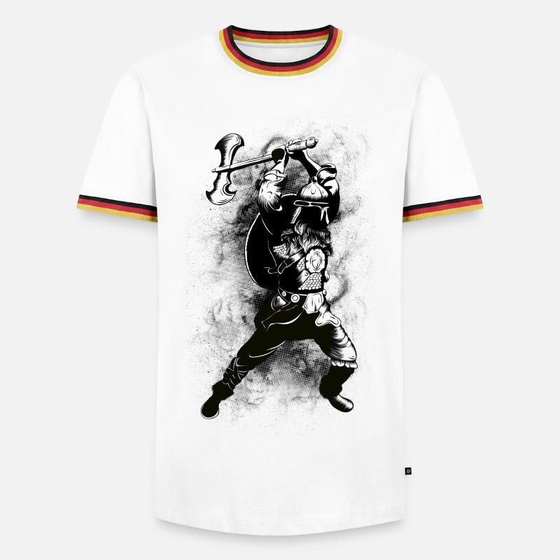 Wikinger - Männer Kontrast-T-Shirt - Weiß/Dreifarbig