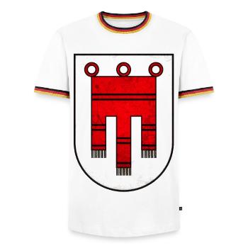 Vorarlberg - Österreich - Männer Kontrast-T-Shirt - Weiß/Dreifarbig - Vorne - AI Model Female 172 light (172cm) & AI Model Male 185 light (185cm)