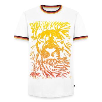 Lion - T-shirt contrasté Homme - blanc/tricolore - Devant - AI Model Female 172 light (172cm) & AI Model Male 185 light (185cm)