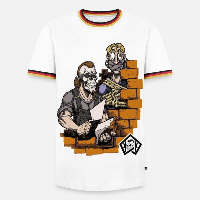 Bricklayer, master mason, craftsman, construction technician - Men's Ringer Shirt - white/tricolour
