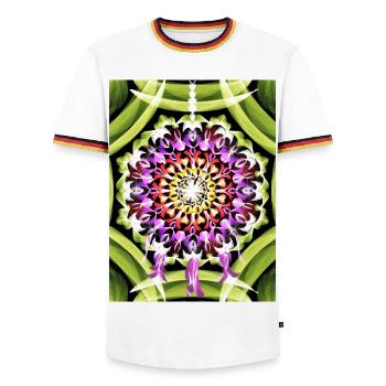 Dreamcatcher flower mandala - Men's Ringer Shirt - white/tricolour - Front - AI Model Female 172 light (172cm) & AI Model Male 185 light (185cm)