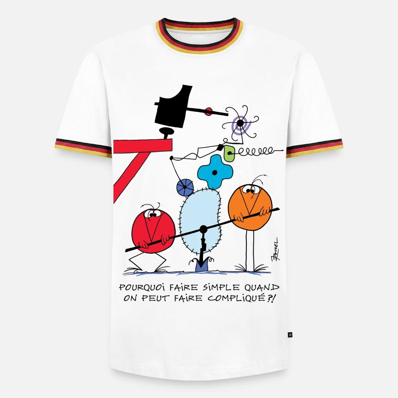 Why make it simple with Shadoks! - Men's Ringer Shirt - white/tricolour