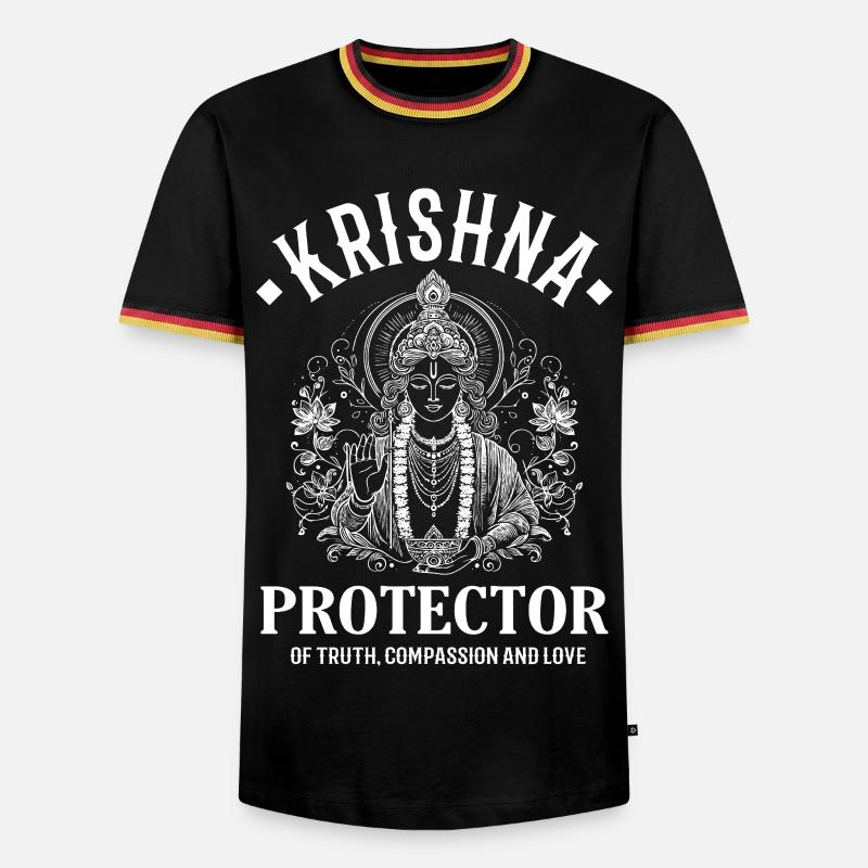 Krishna – Indian Deity Design - Men's Ringer Shirt - black/tricolour