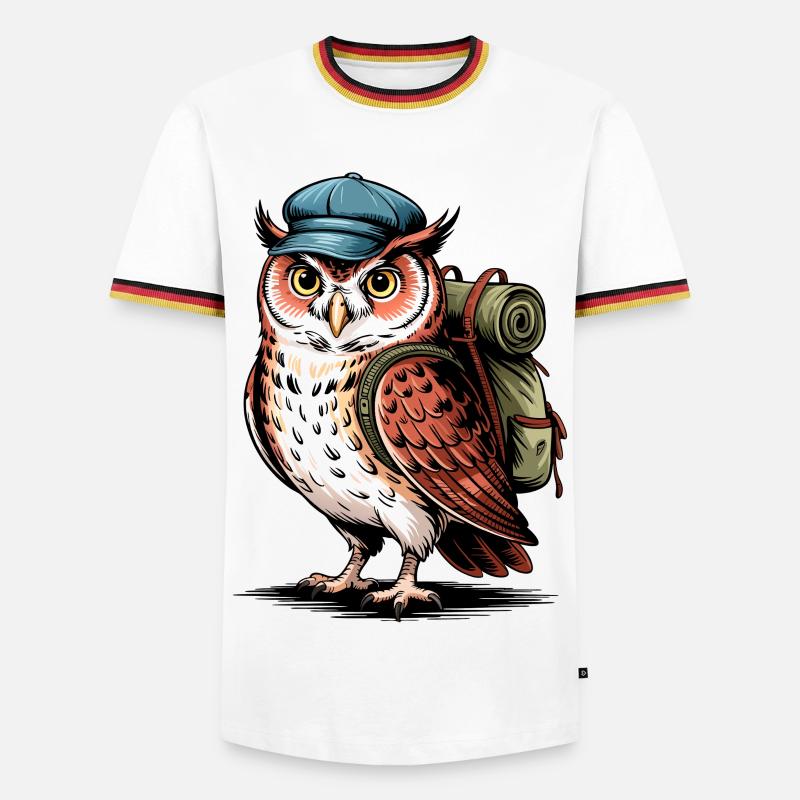Adventure Owl with Backpack - Men's Ringer Shirt - white/tricolour