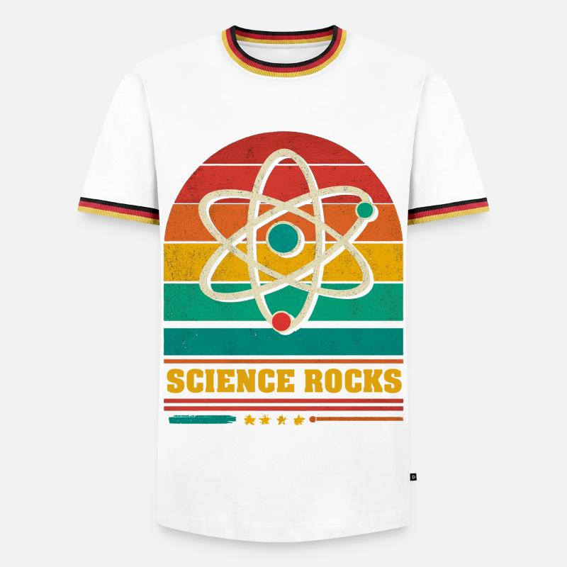 Wissenschaft im Regenbogen-Atom - Männer Kontrast-T-Shirt - Weiß/Dreifarbig