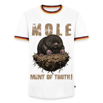 Humour Taupe Molement of Truth - T-shirt contrasté Homme - blanc/tricolore - Devant - AI Model Female 172 light (172cm) & AI Model Male 185 light (185cm)