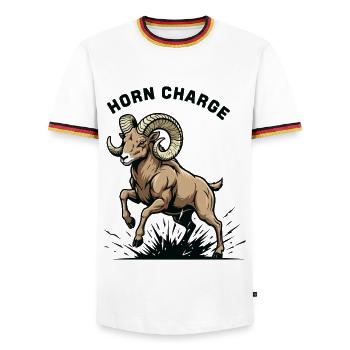 Horn Charge Ram Force Berg - Männer Kontrast-T-Shirt - Weiß/Dreifarbig - Vorne - AI Model Female 172 light (172cm) & AI Model Male 185 light (185cm)
