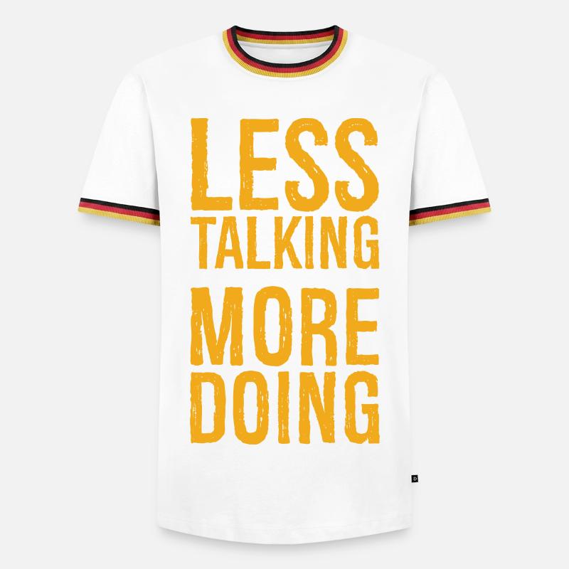 less talking more doing funny - Men's Ringer Shirt - white/tricolour