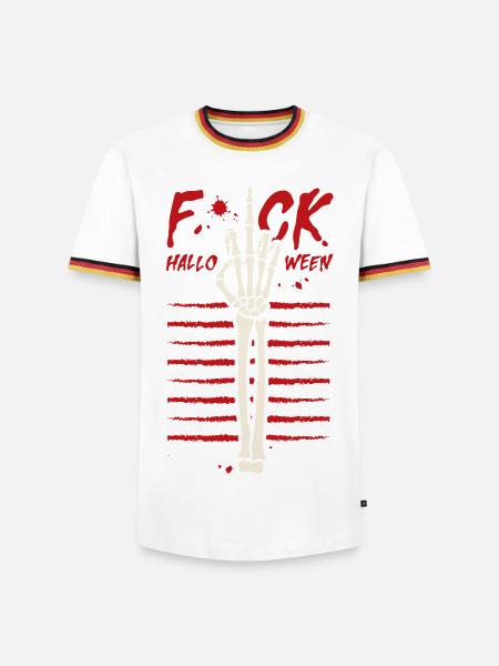 Fuck Halloween - Männer Kontrast-T-Shirt - Weiß/Dreifarbig