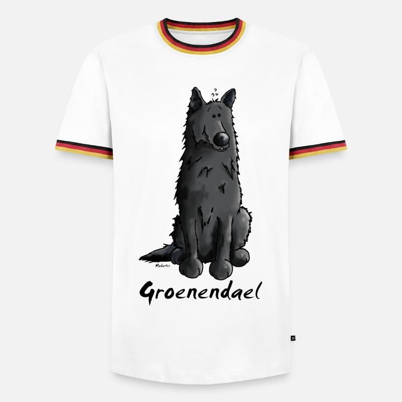 Drolliger Groenendael - Männer Kontrast-T-Shirt - Weiß/Dreifarbig