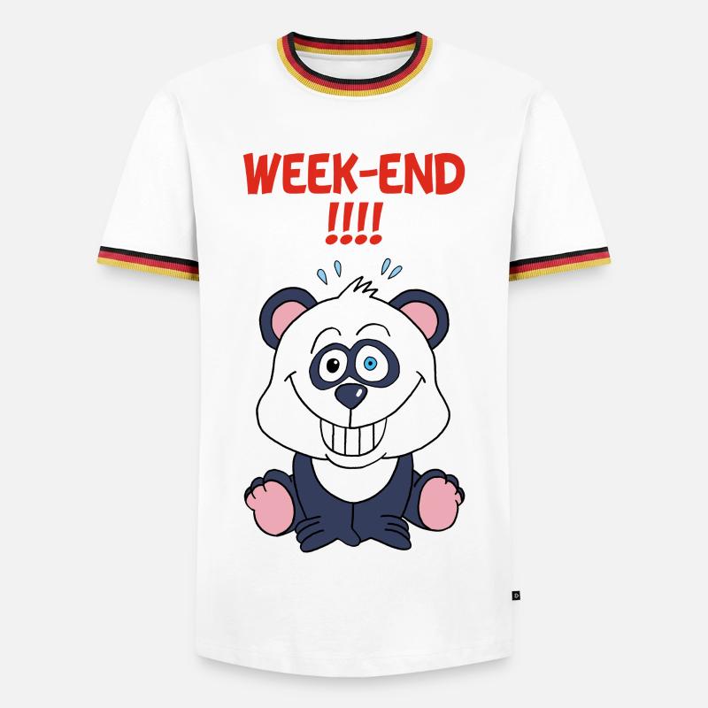 Panda on weekends - Men's Ringer Shirt - white/tricolour
