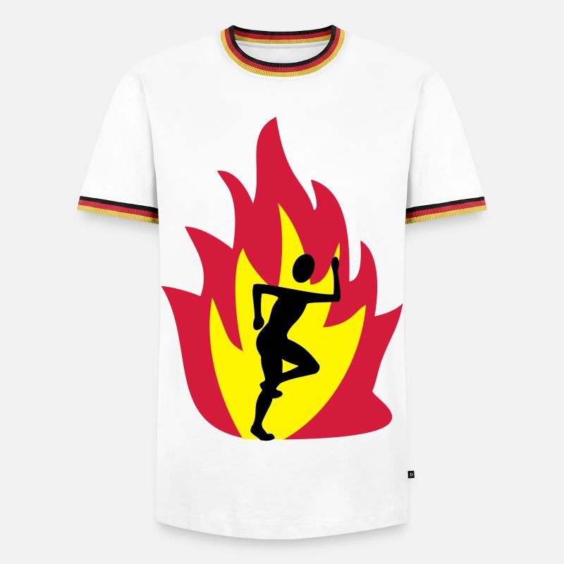 Runner flame - Men's Ringer Shirt - white/tricolour