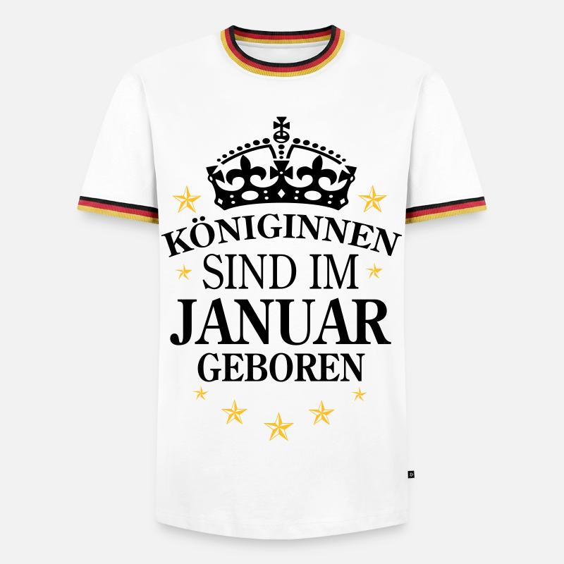 Königinnen Januar - Männer Kontrast-T-Shirt - Weiß/Dreifarbig