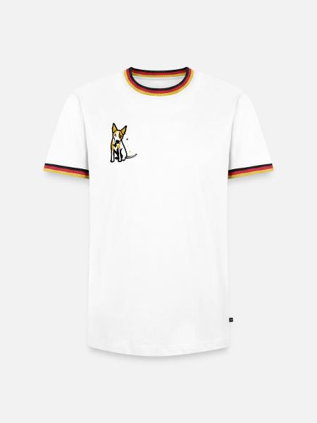 Hund StreetArt  - Männer Kontrast-T-Shirt - Weiß/Dreifarbig