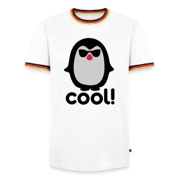 Cool pinguin - Men's Ringer Shirt - white/tricolour - Front - AI Model Female 172 light (172cm) & AI Model Male 185 light (185cm)