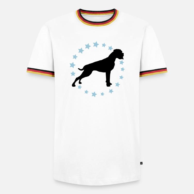 Boxer Sternenkreis 2 farb - Männer Kontrast-T-Shirt - Weiß/Dreifarbig