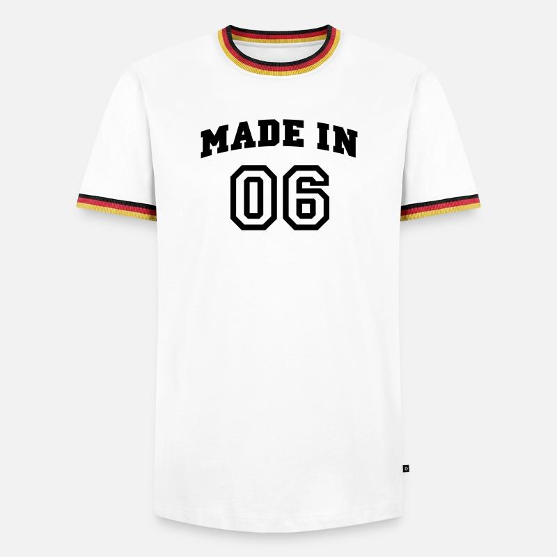 mp_madein06a - Men's Ringer Shirt - white/tricolour