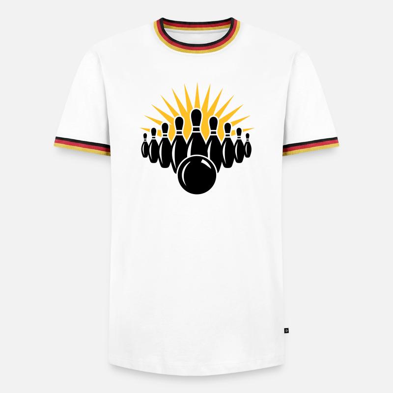 ninepins - Men's Ringer Shirt - white/tricolour