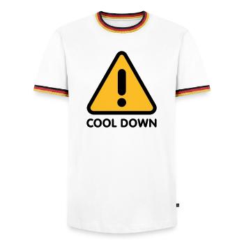 Cool down | Runter kommen - T-shirt contrasté Homme - blanc/tricolore - Devant - AI Model Female 172 light (172cm) & AI Model Male 185 light (185cm)