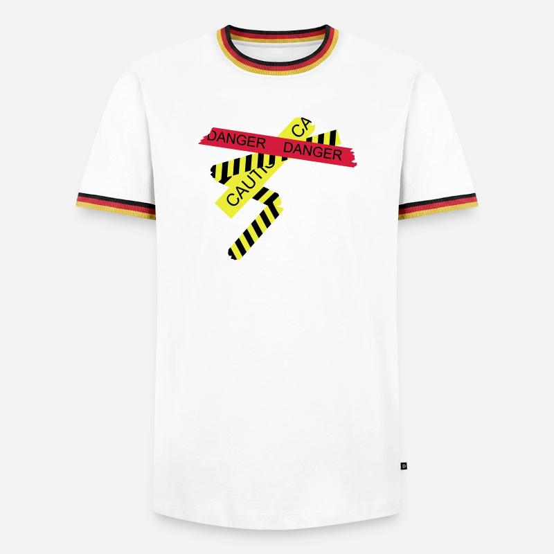 Attention, risque - T-shirt contrasté Homme - blanc/tricolore