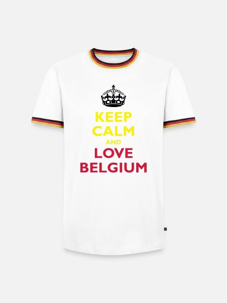 Keep Calm & Love Belgium - Men's Ringer Shirt - white/tricolour