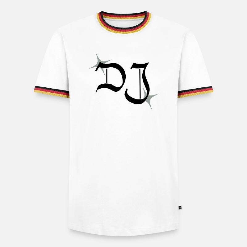 DJ monogram - Men's Ringer Shirt - white/tricolour