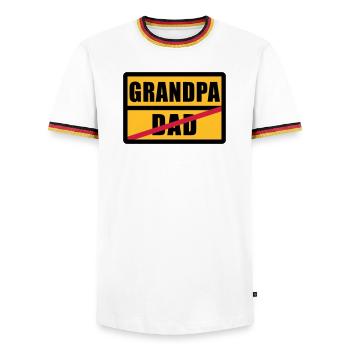 Dad - Grandpa - Men's Ringer Shirt - white/tricolour - Front - AI Model Female 172 light (172cm) & AI Model Male 185 light (185cm)