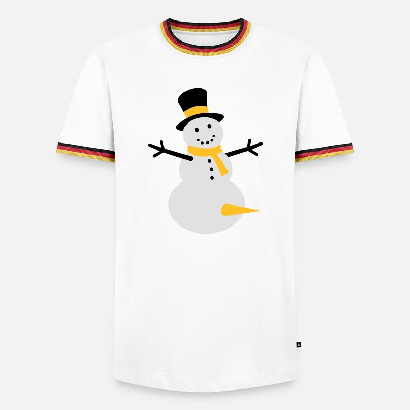 snow fun - Männer Kontrast-T-Shirt - Weiß/Dreifarbig