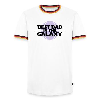 Le meilleur papa dans la galaxie - T-shirt contrasté Homme - blanc/tricolore - Devant - AI Model Female 172 light (172cm) & AI Model Male 185 light (185cm)