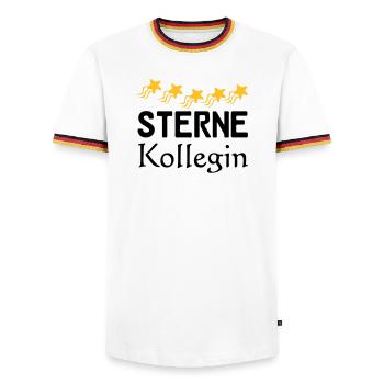 Sterne Kollegin Geschenk - Männer Kontrast-T-Shirt - Weiß/Dreifarbig - Vorne - AI Model Female 172 light (172cm) & AI Model Male 185 light (185cm)