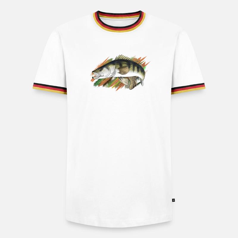 pike-perch - Men's Ringer Shirt - white/tricolour